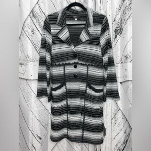 Andria Lieu Collection Cardigan Long Knit Stripes L